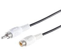 1aTTack.de 1 x 2,5 m - Câble RCA mâle vers RCA femelle - Câble de connexion audio stéréo - Connecteurs moulés - Contacts nickelés - HiFi TV DVD - Console