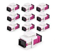 1aTTack.de 10 connecteurs Keystone à fibre optique OM4 (UPC ou PC) SC-simplex femelle vers SC-simplex femelle multimode violet