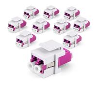 1aTTack.de 10 connecteurs Keystone fibre optique OM4 (UPC ou PC) LC duplex femelle vers LC duplex femelle multimode violet