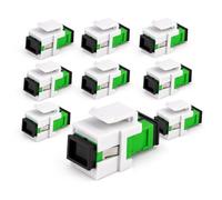 1aTTack.de 10 connecteurs Keystone fibre optique OS1/OS2 (APC) SC-simplex femelle vers SC-simplex femelle monomode vert