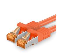 1aTTack.de 10 Gb/s Câble patch LAN 1x 0,25m RJ45 réseau CAT7 - orange | Blindage SFTP PIMF, câble cuivre Ethernet, organisation baie réseau, câble DSL LAN CAT7 CAT6 CAT5