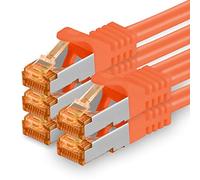 1aTTack.de 10 Gb/s Câble patch LAN 5x 1,5m RJ45 réseau CAT7 - orange | Blindage SFTP PIMF, câble cuivre Ethernet, organisation baie réseau, câble DSL LAN CAT7 CAT6 CAT5