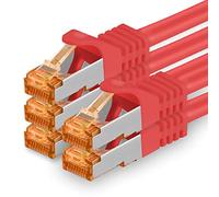 1aTTack.de 10 Gb/s Câble patch LAN 5x 3.0m RJ45 réseau CAT7 - rouge | Blindage SFTP PIMF, câble cuivre Ethernet, organisation baie réseau, câble DSL LAN CAT7 CAT6 CAT5