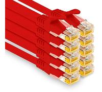 1aTTack.de - 10 x 0,25 m câble réseau Cat7, Ethernet Cat.7, câble patch Lan et Cat 7 pour une vitesse Internet maximale et connecte tous les appareils avec prise RJ 45 rouge