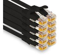 1aTTack.de - 10 x 0,5 m câble réseau Cat7, câble de raccordement Ethernet Cat.7, Lan et Cat 7 pour une vitesse Internet maximale et connecte tous les appareils avec prise RJ 45 noir