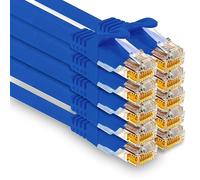 1aTTack.de - 10 x 0,5 m câble réseau Cat7, Ethernet Cat.7, câble de raccordement Lan et Cat 7 pour une vitesse Internet maximale et connecte tous les appareils avec prise RJ 45 bleu