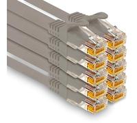 1aTTack.de - 10 x 0,5 m câble réseau Cat7, Ethernet Cat.7, câble patch Lan et Cat 7 pour une vitesse Internet maximale et connecte tous les appareils avec prise RJ 45 gris