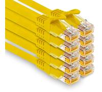 1aTTack.de - 10 x 1,5 m câble réseau Cat7, Ethernet Cat.7, câble patch Lan et Cat 7 pour une vitesse Internet maximale et connecte tous les appareils avec prise RJ 45 jaune