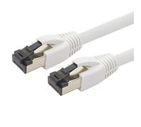 1aTTack.de 10m Câble réseau Cat 8 Câble CAT8 blanc - 1 pièce Cat.8 Lan 2000 MHz 40 Gbit s 40GBase-T Poe+ patch cable Câble Ethernet LSZH - 1 x 10 mètres blanc