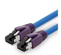 1aTTack.de 10m Câble réseau Cat.8 Câble CAT8 CAT 8 2000 MHz 40 Gbit s 40GBase-T câble de raccordement Poe+ haut de gamme Câble Ethernet AWG24 cuivre LSZH bleu - 1 pièce 10m