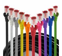 1aTTack.de - 10x 0,25 m câble patch CAT6 S/FTP blindage PIMF câble réseau CAT.6 RJ45 câble Ethernet routeur LAN DSL commutateur modem panneau de brassage - 10 couleurs