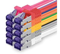 1aTTack.de 10x 0,25 M câble réseau CAT7-10 Gigabit - Câble patch RJ45 Câble Ethernet (SFTP PIMF LSZH CU) - pour DSL LAN Switch Modem Routeur Patch Panel CAT7 CAT6 CAT5 - multicolore