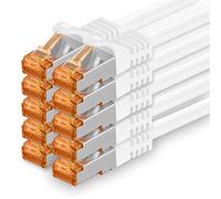 1aTTack.de 10x 0,25m Blanc - Câble Réseau Ethernet Cat7 Cat 7 10 GB/s SFTP - RJ45 Ethernet LAN DSL Routeur Modem
