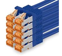 1aTTack.de 10x 0,25m Bleu - Câble Réseau Ethernet Cat7 Cat 7 10 GB/s SFTP - RJ45 Ethernet LAN DSL Routeur Modem