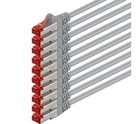 1aTTack.de 10x 0,25m - Câble patch câble réseau Cat 6 Cat6 RJ45 SFTP - gris