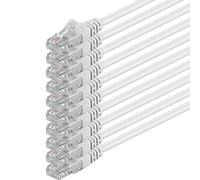 1aTTack.de 10x 0,25m Câble Réseau Cat6 Cat 6 - RJ45 Ethernet LAN DSL Routeur Modem - Blanc
