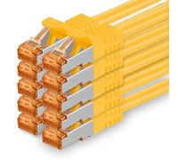 1aTTack.de 10x 0,25m Jaune - Câble Réseau Ethernet Cat7 Cat 7 10 GB/s SFTP - RJ45 Ethernet LAN DSL Routeur Modem