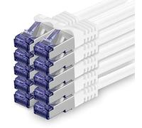 1aTTack.de 10x 0,5 M câble réseau CAT7-10 Gigabit - Câble patch RJ45 Câble Ethernet (SFTP PIMF LSZH CU) - pour DSL LAN Switch Modem Routeur Patch Panel CAT7 CAT6 CAT5 - blanc