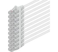 1aTTack.de 10x 0,5m Câble Réseau Cat6 Cat 6 - RJ45 Ethernet LAN DSL Routeur Modem - Blanc