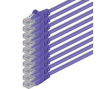 0,5 m - violet - 10 pièces - (PACK) - Câble réseau Ethernet LAN CAT.6 CAT6 Câble patch 1000 Mbit/s