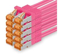 1aTTack.de 10x 0,5m magenta - Câble Réseau Ethernet Cat7 Cat 7 10 GB/s SFTP - RJ45 Ethernet LAN DSL Routeur Modem