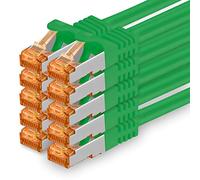 1aTTack.de 10x 0,5m Vert - Câble Réseau Ethernet Cat7 Cat 7 10 GB/s SFTP - RJ45 Ethernet LAN DSL Routeur Modem