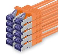 1aTTack.de 10x 1,5m CAT7 Câble réseau RJ45 10 Gigabit SFTP PIMF - Orange | Cordon patch Ethernet, cuivre, 10 Gb/s, LAN, DSL, switch, modem, routeur, panneau de brassage, CAT7, CAT6, CAT5