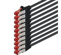 1aTTack.de 10x 10m - Câble réseau Cat 6 Câble patch Cat6 RJ45 SFTP - Noir