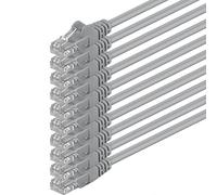 1aTTack.de 10x 10m Câble Réseau Cat6 Cat 6 - RJ45 Ethernet LAN DSL Routeur Modem - Gris