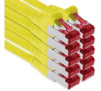 1aTTack.de - 10x 1m câble de brassage CAT6 S/FTP PIMF blindage CAT.6 câble réseau RJ45 câble Ethernet DSL LAN routeur commutateur modem panneau de brassage - jaune - 10 pièces