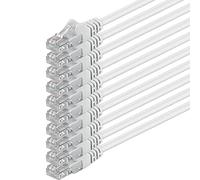 1aTTack.de 10x 1m Câble Réseau Cat6 Cat 6 - RJ45 Ethernet LAN DSL Routeur Modem - Blanc