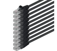 1aTTack.de 10x 3.0m Câble Réseau Cat6 Cat 6 - RJ45 Ethernet LAN DSL Routeur Modem - Noir