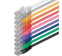 1aTTack.de 10x 5m Câble Réseau Cat6 Cat 6 - RJ45 Ethernet LAN DSL Routeur Modem - 10 Couleurs