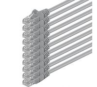 1aTTack.de 10x 7,5m Câble Réseau Cat6 Cat 6 - RJ45 Ethernet LAN DSL Routeur Modem - Gris