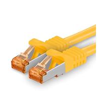 1aTTack.de 15 m - Câble réseau catégorie 7 jaune - 1 câble Gigabit Ethernet LAN 10 000 Mbit/s - Câble patch S FTP PIMF - Blindage LSZH Cat.7 - Câble brut Rj45 - Connecteur Cat 6a - 1 x 15 m