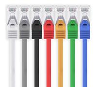 1aTTack.de 1m - 7 couleurs - 7 pièces câble réseau Cat7 câble patch SFTP câble Lanka câble brut 10GB/s - 500 MHz assemblé avec 2 fiches RJ45 Cat 6a