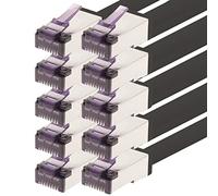 1aTTack.de - 1m - Câble réseau CAT6a Superflex Ethernet Gigabit LAN Câble patch RJ45 CAT6 A 10000 Mbit s SFTP PIMF 500 MHz compatible avec CAT6 CAT5 - noir - 10 pièces