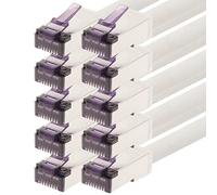 1aTTack.de - 1m - Câble réseau CAT6a Superflex Ethernet Gigabit LAN RJ45 CAT6 A câble patch 10000 Mbit s SFTP PIMF 500 MHz compatible avec CAT6 CAT5 - blanc - 10 pièces