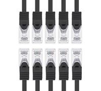 1aTTack.de 1m - noir - 10 pièces Câble réseau Cat7 Câble patch SFTP Câble brut Lankabel 10GB/s - 500 MHz assemblé avec 2 fiches RJ45 Cat 6a