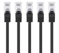 1aTTack.de 1m - noir - 5 pièces câble réseau CAT.7 câble patch Sftp (câble brut) (SET) 10000Mbit/s - 500 MHz assemblé avec 2 fiches RJ45 Cat6a