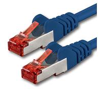 1aTTack.de - 1x 0,5 m câble patch CAT6 S/FTP PIMF blindage câble réseau CAT.6 RJ45 câble Ethernet routeur LAN DSL commutateur modem panneau de brassage - bleu - 1 pièce