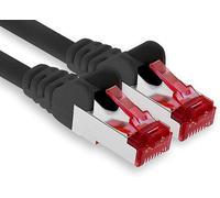 1aTTack.de - 1x 10m câble de raccordement CAT6 S/FTP PIMF blindage CAT.6 câble réseau RJ45 câble Ethernet DSL LAN routeur commutateur modem panneau de brassage - noir - 1 pièce