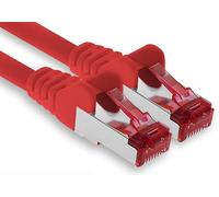 1aTTack.de - 1x 15m câble patch CAT6 S/FTP PIMF blindage CAT.6 câble réseau RJ45 câble Ethernet DSL LAN routeur commutateur modem panneau de brassage - rouge - 1 pièce