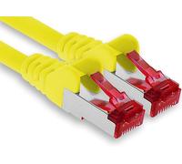 1aTTack.de - 1x 15m câble patch CAT6 S/FTP PIMF blindage CAT.6 câble réseau RJ45 câble Ethernet DSL LAN routeur commutateur modem panneau de brassage - jaune - 1 pièce