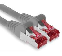1aTTack.de - 1x 1m câble patch CAT6 S/FTP blindage PIMF câble réseau CAT.6 RJ45 câble Ethernet routeur LAN DSL commutateur modem panneau de brassage - gris - 1 pièce