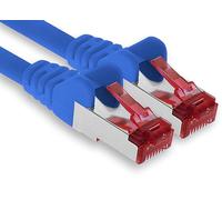 1aTTack.de - 1x 20m câble de raccordement CAT6 S/FTP PIMF blindage CAT.6 câble réseau RJ45 câble Ethernet DSL LAN routeur commutateur modem panneau de brassage - bleu - 1 pièce