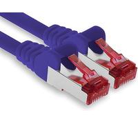1aTTack.de - 1x 3 mètres câble patch CAT6 S/FTP PIMF blindage câble réseau CAT.6 RJ45 câble Ethernet routeur LAN DSL commutateur modem panneau de brassage - violet - 1 pièce