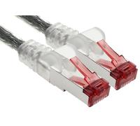 1aTTack.de - 1x 3 mètres câble patch CAT6 S/FTP PIMF blindage câble réseau CAT.6 RJ45 câble Ethernet routeur LAN DSL commutateur modem panneau de brassage - transparent - 1 pièce