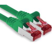 1aTTack.de - 1x 50m câble de brassage CAT6 S/FTP PIMF blindage CAT.6 câble réseau RJ45 câble Ethernet DSL LAN routeur commutateur modem panneau de brassage - vert - 1 pièce