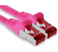 1aTTack.de - 1x 7,5 m câble patch CAT6 S/FTP blindage PIMF câble réseau CAT.6 RJ45 câble Ethernet commutateur de routeur LAN DSL panneau de brassage modem - magenta - 1 pièce